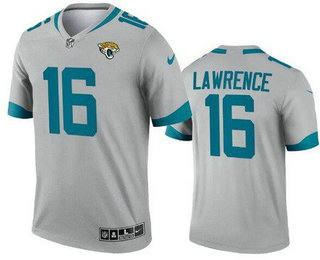 Men's Jacksonville Jaguars #16 Trevor Lawrence Limited Gray Inverted Vapor Jersey