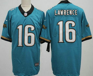 Men's Jacksonville Jaguars #16 Trevor Lawrence Limited Teal Prowler Throwback Vapor Jersey