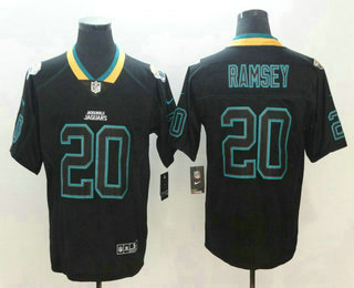 Men's Jacksonville Jaguars #20 Jalen Ramsey 2018 Black Lights Out Color Rush Stitched NFL Nike Limited Jersey