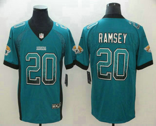 Men's Jacksonville Jaguars #20 Jalen Ramsey Teal Blue 2018 Fashion Drift Color Rush Stitched NFL Nike Limited Jersey