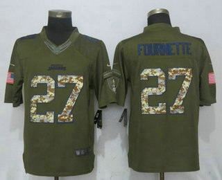 Men's Jacksonville Jaguars #27 Leonard Fournette Green Salute To Service Stitched NFL Nike Limited Jersey