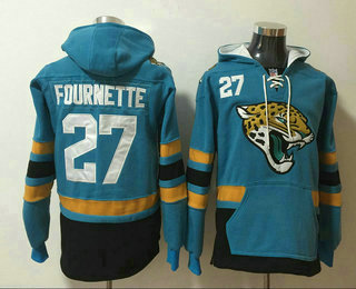 Men's Jacksonville Jaguars #27 Leonard Fournette NEW Teal Green Pocket Stitched NFL Pullover Hoodie