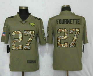 Men's Jacksonville Jaguars #27 Leonard Fournette Olive With Camo 2017 Salute To Service Stitched NFL Nike Limited Jersey