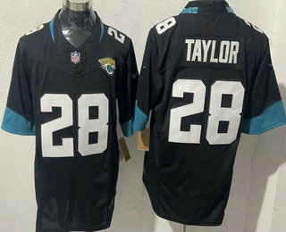 Men's Jacksonville Jaguars #28 Fred Taylor Limited Black FUSE Vapor Jersey