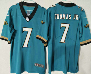 Men's Jacksonville Jaguars #7 Brian Thomas Jr Limited Teal Prowler Throwback Vapor Jersey