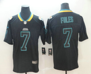 Men's Jacksonville Jaguars #7 Nick Foles 2018 Black Lights Out Color Rush Stitched NFL Nike Limited Jersey