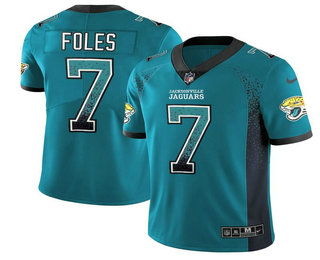 Men's Jacksonville Jaguars #7 Nick Foles Teal Blue 2018 Fashion Drift Color Rush Stitched NFL Nike Limited Jersey