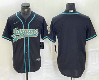Men's Jacksonville Jaguars Blank Black With Patch Cool Base Stitched Baseball Jersey