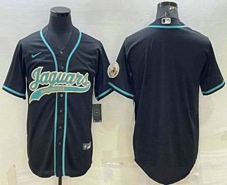 Men's Jacksonville Jaguars Blank Black With Patch Cool Base Stitched Baseball Jersey