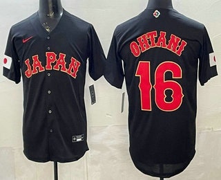Men's Japan #16 Shohei Ohtani Black 2026 World Baseball Classic Cool Base Jersey