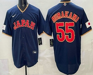 Men's Japan #55 Munetaka Murakami Navy 2026 World Baseball Classic Cool Base Jersey