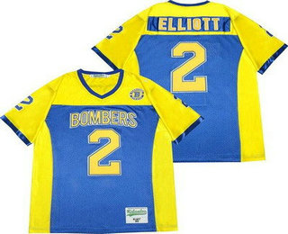 Men's John Burroughs School Bombers #2 Ezekiel Elliott Blue Football Jersey