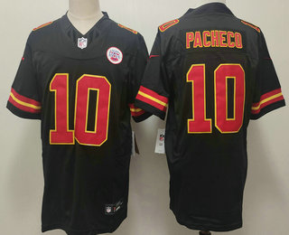 Men's Kansas City Chiefs #10 Isiah Pacheco Black FUSE Vapor Limited Stitched Jersey