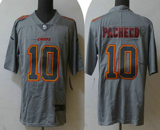 Men's Kansas City Chiefs #10 Isiah Pacheco Grey Atmosphere Fashion Stitched Jersey