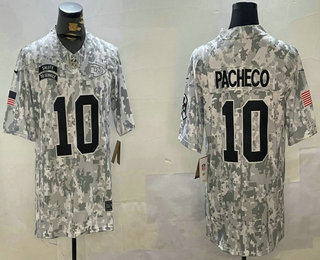 Men's Kansas City Chiefs #10 Isiah Pacheco Limited Arctic Camo 2024 Salute to Service Jersey