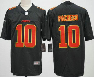 Men's Kansas City Chiefs #10 Isiah Pacheco Limited Black Fashion Vapor Jersey