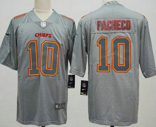 Men's Kansas City Chiefs #10 Isiah Pacheco Limited Gray Atmosphere Vapor Jersey