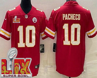 Men's Kansas City Chiefs #10 Isiah Pacheco Limited Red Super Bowl LIX Vapor Jersey