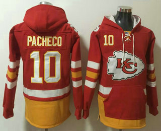 Men's Kansas City Chiefs #10 Isiah Pacheco NEW Red Pocket Stitched NFL Pullover Hoodie