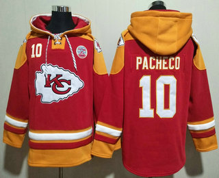 Men's Kansas City Chiefs #10 Isiah Pacheco Red Ageless Must Have Lace Up Pullover Hoodie