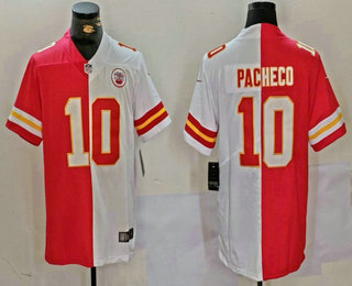 Men's Kansas City Chiefs #10 Isiah Pacheco Red White Two Tone Vapor Stitched Limited Jersey