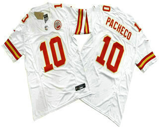 Men's Kansas City Chiefs #10 Isiah Pacheco White 2023 FUSE Vapor Limited Stitched Jersey