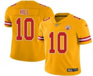 Men's Kansas City Chiefs #10 Tyreek Hill Limited Yellow Inverted Vapor Jersey