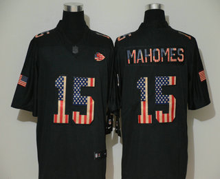 Men's Kansas City Chiefs #15 Patrick Mahomes 2019 Salute To Service USA Flag Fashion Limited Jersey