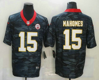 Men's Kansas City Chiefs #15 Patrick Mahomes 2020 Camo Limited Stitched Nike NFL Jersey (2)