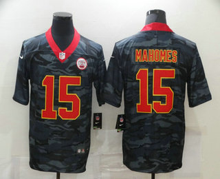 Men's Kansas City Chiefs #15 Patrick Mahomes 2020 Camo Limited Stitched Nike NFL Jersey