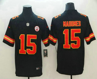 Men's Kansas City Chiefs #15 Patrick Mahomes II Black 2017 Vapor Untouchable Stitched NFL Nike Limited Jersey