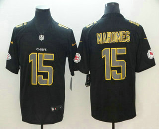 Men's Kansas City Chiefs #15 Patrick Mahomes II Black 2018 Fashion Impact Black Color Rush Stitched NFL Nike Limited Jersey