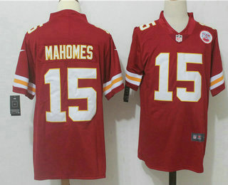 Men's Kansas City Chiefs #15 Patrick Mahomes II Red 2017 Vapor Untouchable Stitched NFL Nike Limited Jersey