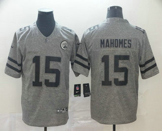 Men's Kansas City Chiefs #15 Patrick Mahomes Nike Gray Gridiron 2018 Vapor Untouchable NFL Gray Limited Jersey