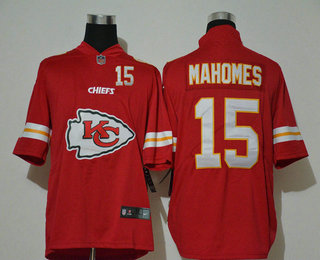 Men's Kansas City Chiefs #15 Patrick Mahomes Red 2020 Big Logo Number Vapor Untouchable Stitched NFL Nike Fashion Limited Jersey