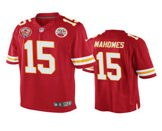 Men's Kansas City Chiefs #15 Patrick Mahomes Red 60 Season Patch 2017 Vapor Untouchable Stitched NFL Nike Limited Jersey