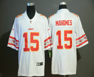 Men's Kansas City Chiefs #15 Patrick Mahomes White 2019 NEW Team Logo Vapor Untouchable Stitched NFL Nike Limited Jersey