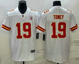 Men's Kansas City Chiefs #19 Kadarius Toney White Vapor Untouchable Limited Stitched Jersey