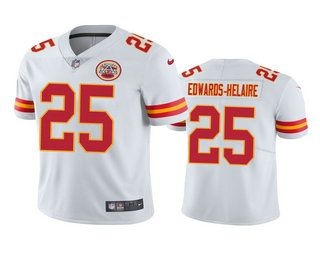 Men's Kansas City Chiefs #25 Clyde Edwards-Helaire White 2020 NFL Draft Vapor Limited Jersey