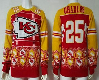 Men's Kansas City Chiefs #25 Jamaal Charles Multicolor NFL Sweater