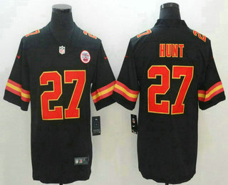 Men's Kansas City Chiefs #27 Kareem Hunt Black 2017 Vapor Untouchable Stitched NFL Nike Limited Jersey