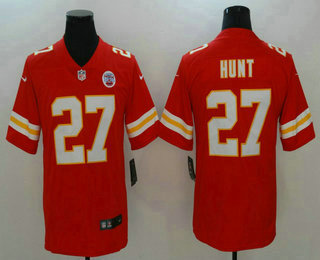 Men's Kansas City Chiefs #27 Kareem Hunt Red 2017 Vapor Untouchable Stitched NFL Nike Limited Jersey