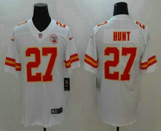 Men's Kansas City Chiefs #27 Kareem Hunt White 2017 Vapor Untouchable Stitched NFL Nike Limited Jersey