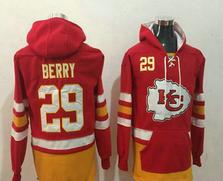 Men's Kansas City Chiefs #29 Eric Berry NEW Red Pocket Stitched NFL Pullover Hoodie