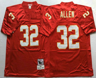 Men's Kansas City Chiefs #32 Marcus Allen Red Stitched NFL Thowback Jersey