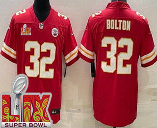 Men's Kansas City Chiefs #32 Nick Bolton Limited Red Super Bowl LIX Vapor Jersey