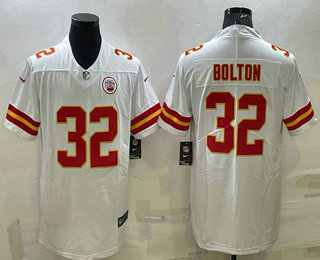 Men's Kansas City Chiefs #32 Nick Bolton White Vapor Untouchable Limited Stitched Football Jersey