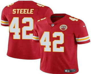 Men's Kansas City Chiefs #42 Carson Steele Limited Red Vapor Jersey