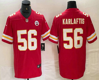 Men's Kansas City Chiefs #56 George Karlaftis Red Vapor Untouchable Limited Stitched Jersey
