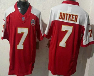 Men's Kansas City Chiefs #7 Harrison Butker Red Thanksgiving FUSE Vapor Jersey